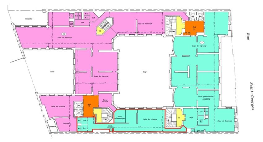 Bureau Location 75009 PARIS 3-5 RUE SAINT GEORGES