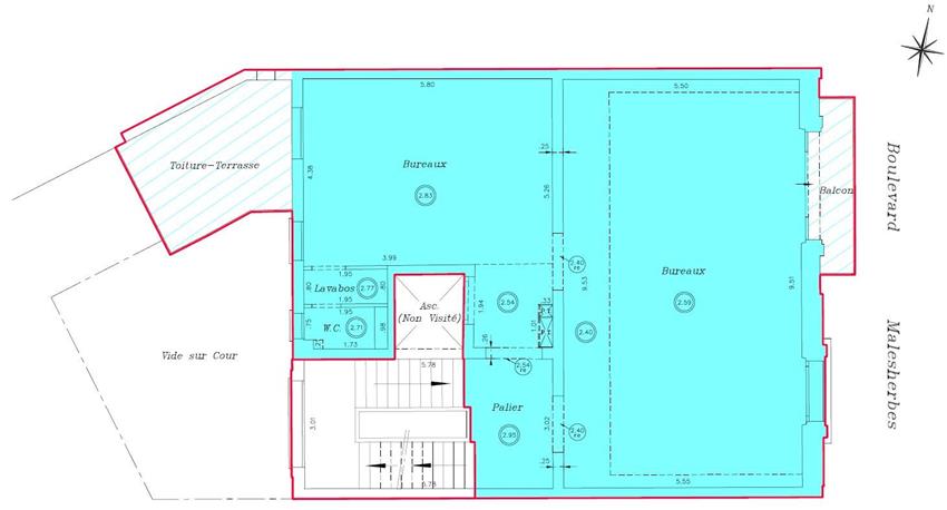 Bureau Location 75017 PARIS 197 BOULEVARD MALESHERBES