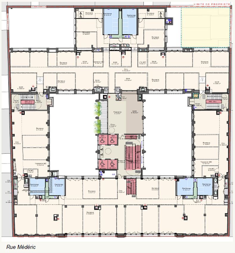 Bureau Location 75017 PARIS 23-27 RUE MEDERIC