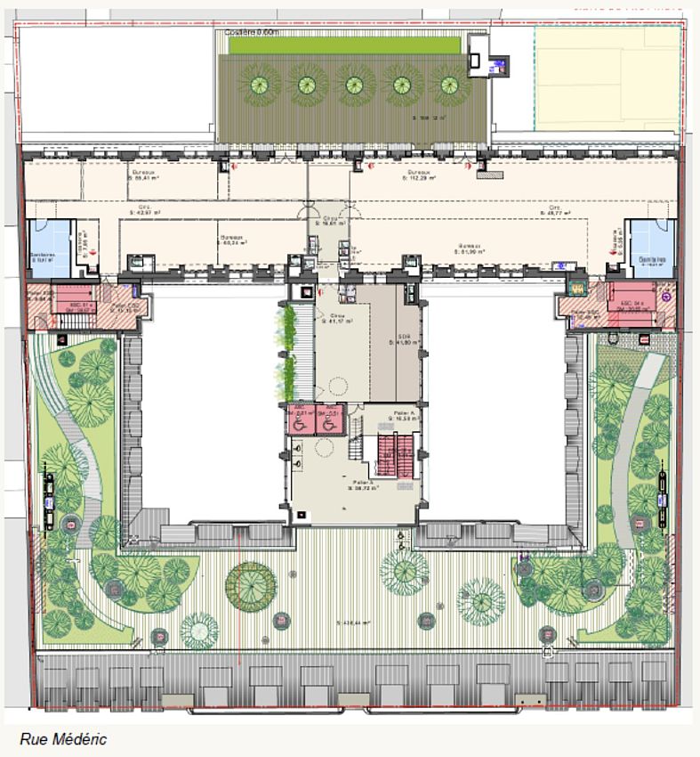 Bureau Location 75017 PARIS 23-27 RUE MEDERIC