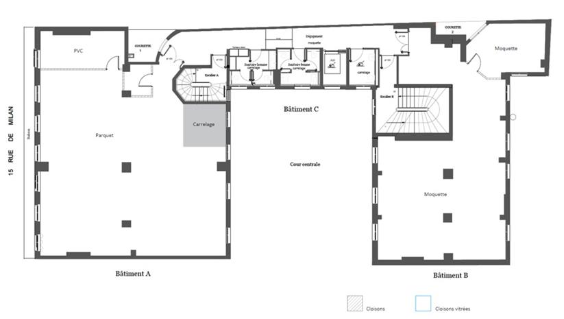 Bureau Location 75009 PARIS 15 RUE DE MILAN