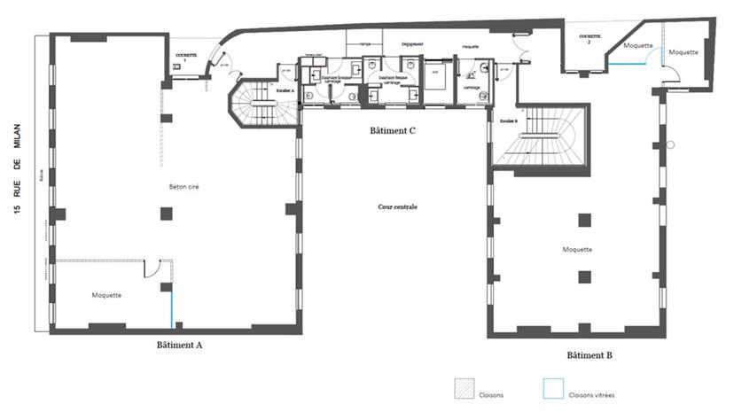 Bureau Location 75009 PARIS 15 RUE DE MILAN