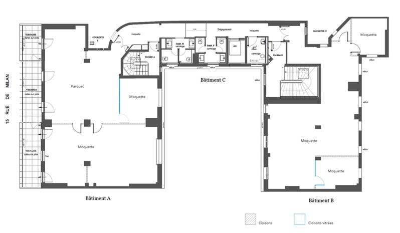 Bureau Location 75009 PARIS 15 RUE DE MILAN