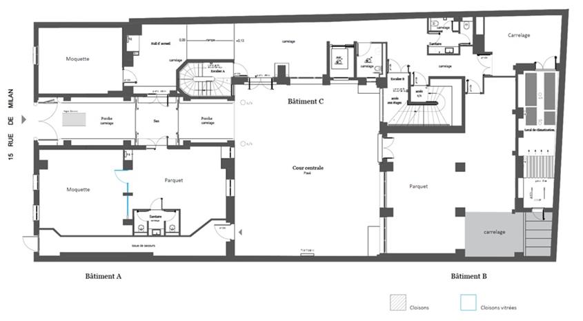 Bureau Location 75009 PARIS 15 RUE DE MILAN