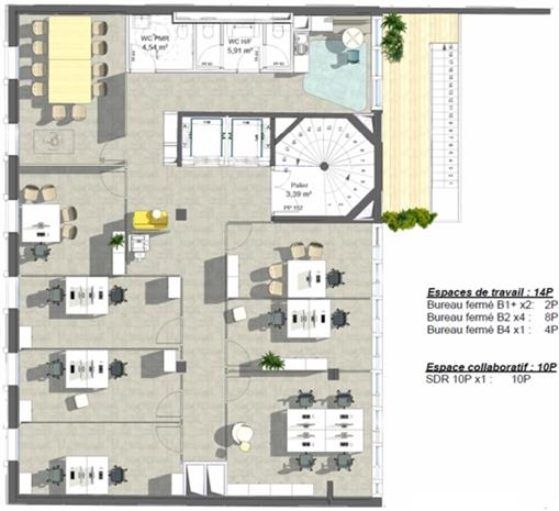 Bureau Location 75009 PARIS 17 RUE SAULNIER
