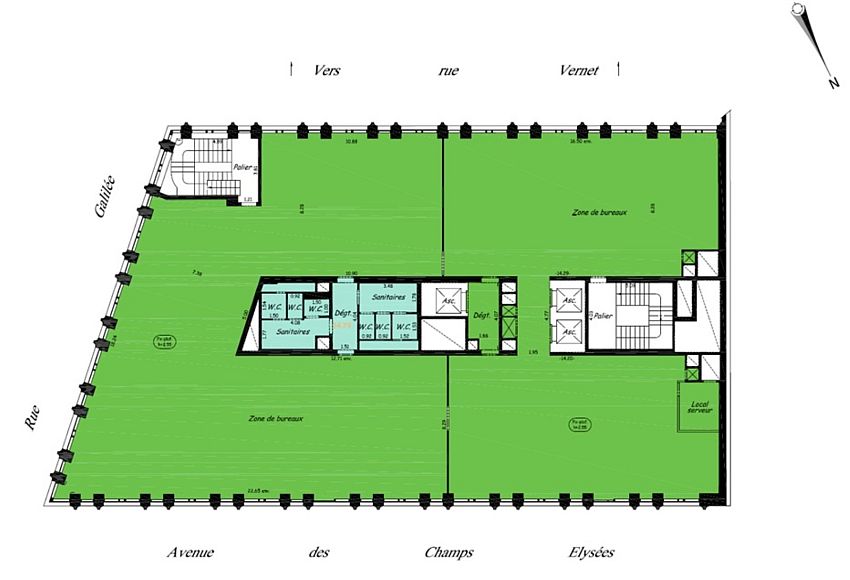 Bureau Location 75008 PARIS 115-117 AVENUE DES CHAMPS ELYSEES