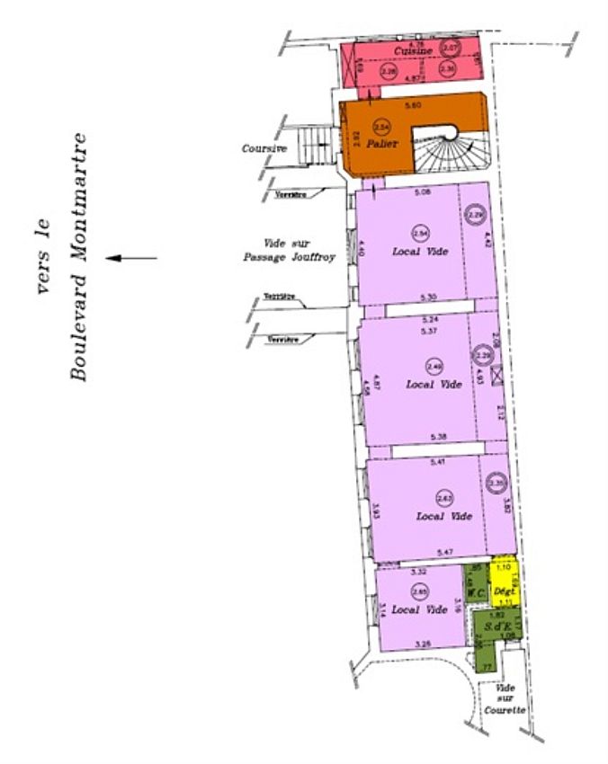 Bureau Location 75009 PARIS 46BIS PASSAGE JOUFFROY