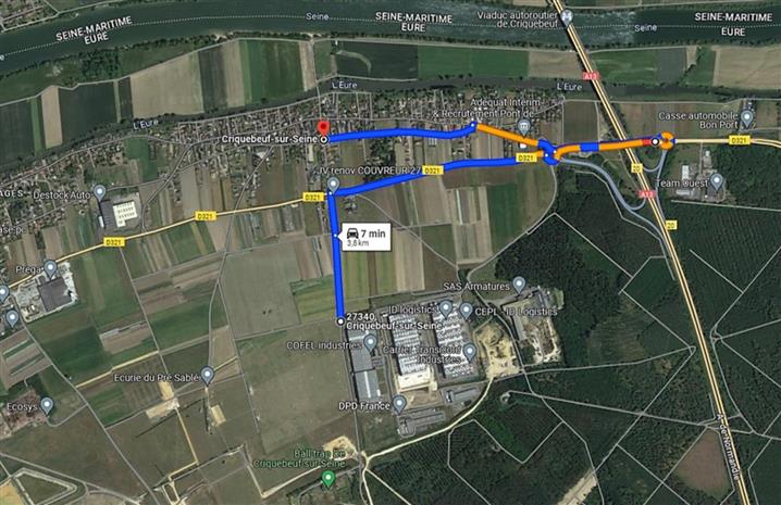 Entrepôt / Local d'activités Location 27340 CRIQUEBEUF SUR SEINE