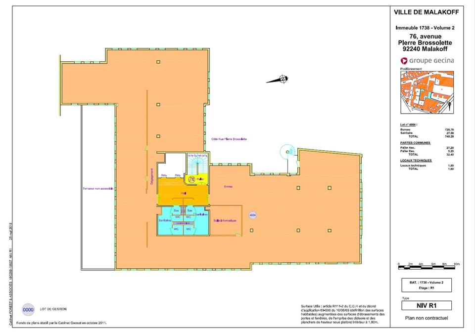 Bureau Location 92240 MALAKOFF 76 AVENUE PIERRE BROSSOLETTE