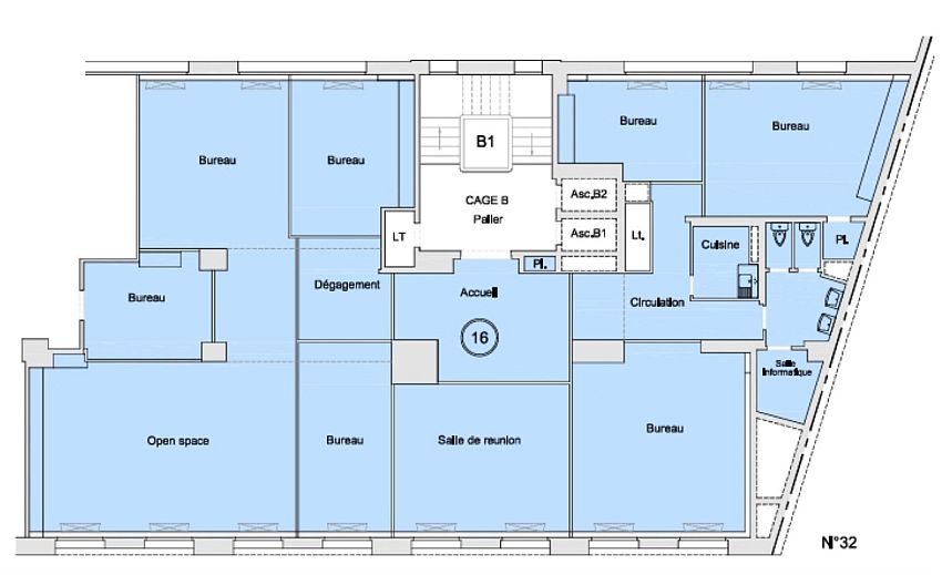Bureau Location 75116 PARIS 36-42 AVENUE RAYMOND POINCARE