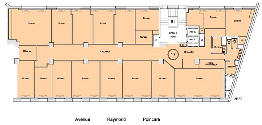 Bureau Location 75116 PARIS 36-42 AVENUE RAYMOND POINCARE