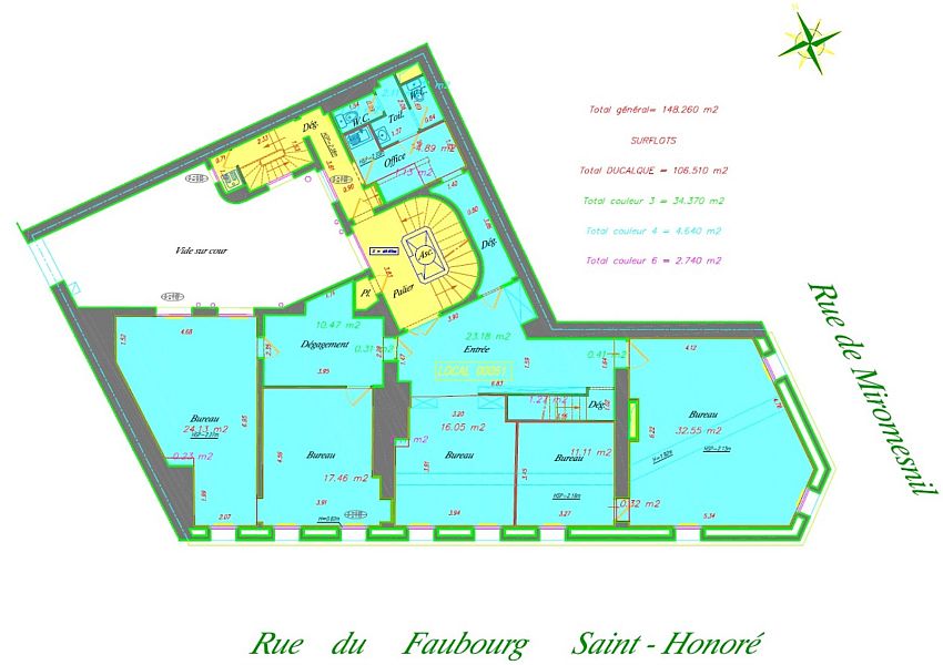 Bureau Location 75008 PARIS 100 RUE DU FAUBOURG SAINT HONORE