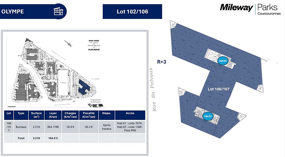Bureau Location 91080 COURCOURONNES 100 RUE DU PELVOUX