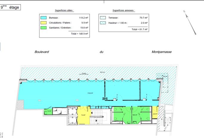 Bureau Location 75014 PARIS 170-170BIS BOULEVARD DU MONTPARNASSE