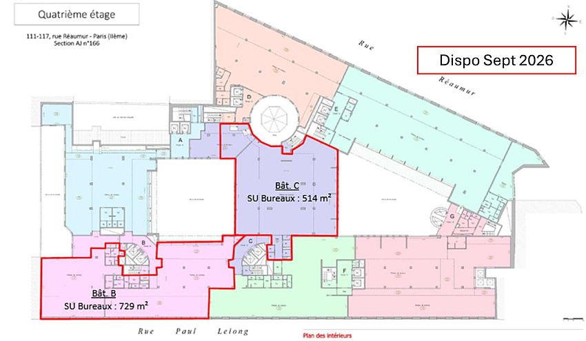 Bureau Location 75002 PARIS 111-119 RUE REAUMUR