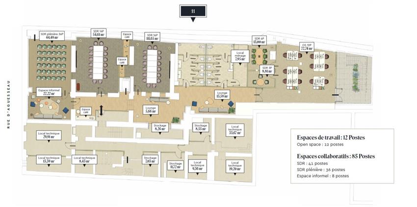 Bureau Location 75008 PARIS 11-11BIS RUE D'AGUESSEAU