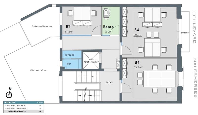 Bureau Location 75017 PARIS 197 BOULEVARD MALESHERBES