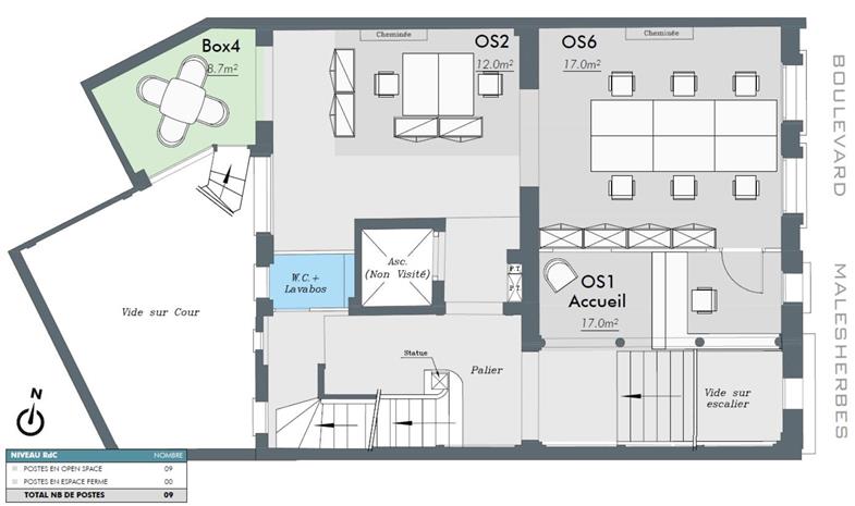 Bureau Location 75017 PARIS 197 BOULEVARD MALESHERBES