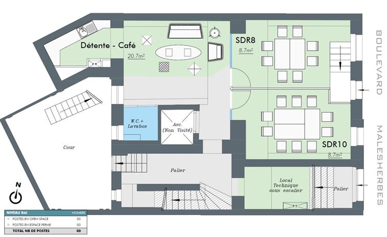 Bureau Location 75017 PARIS 197 BOULEVARD MALESHERBES