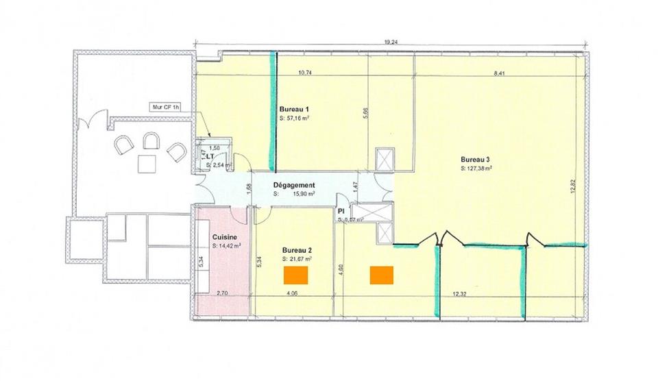 Bureau Location 35000 RENNES 4 COURS RAPHAEL BINET