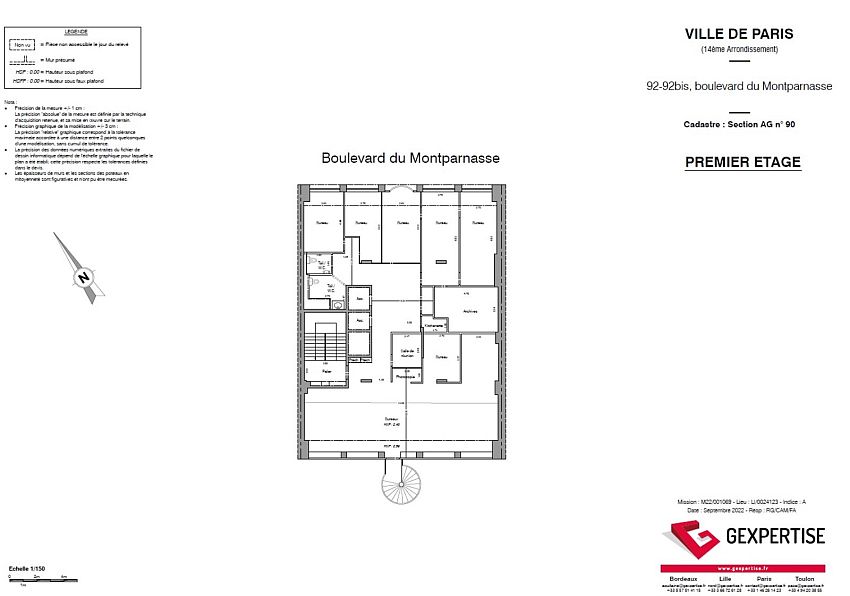 Bureau Location 75014 PARIS 92 BOULEVARD DU MONTPARNASSE