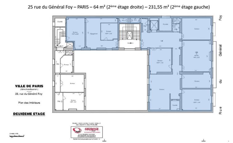 Bureau Location 75008 PARIS 25 RUE DU GENERAL FOY