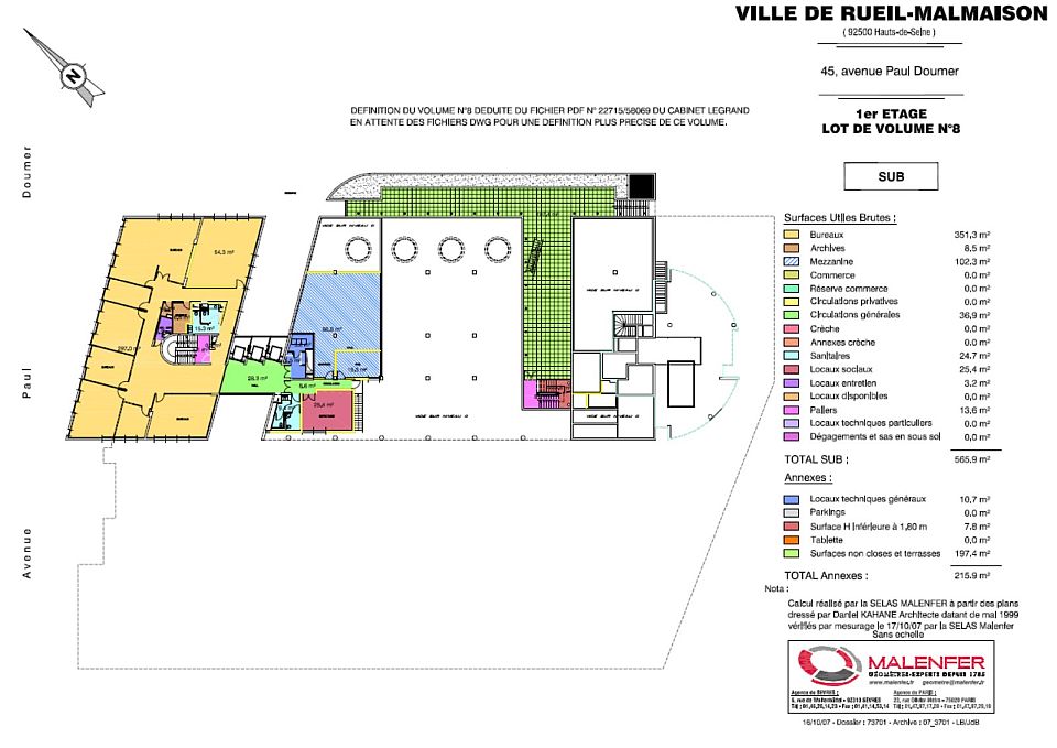 Bureau Location 92500 RUEIL MALMAISON 46-47 AVENUE PAUL DOUMER