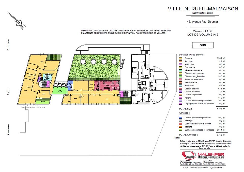 Bureau Location 92500 RUEIL MALMAISON 46-47 AVENUE PAUL DOUMER