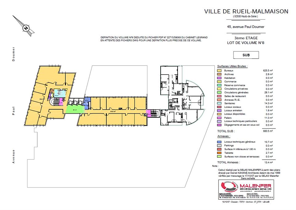 Bureau Location 92500 RUEIL MALMAISON 46-47 AVENUE PAUL DOUMER