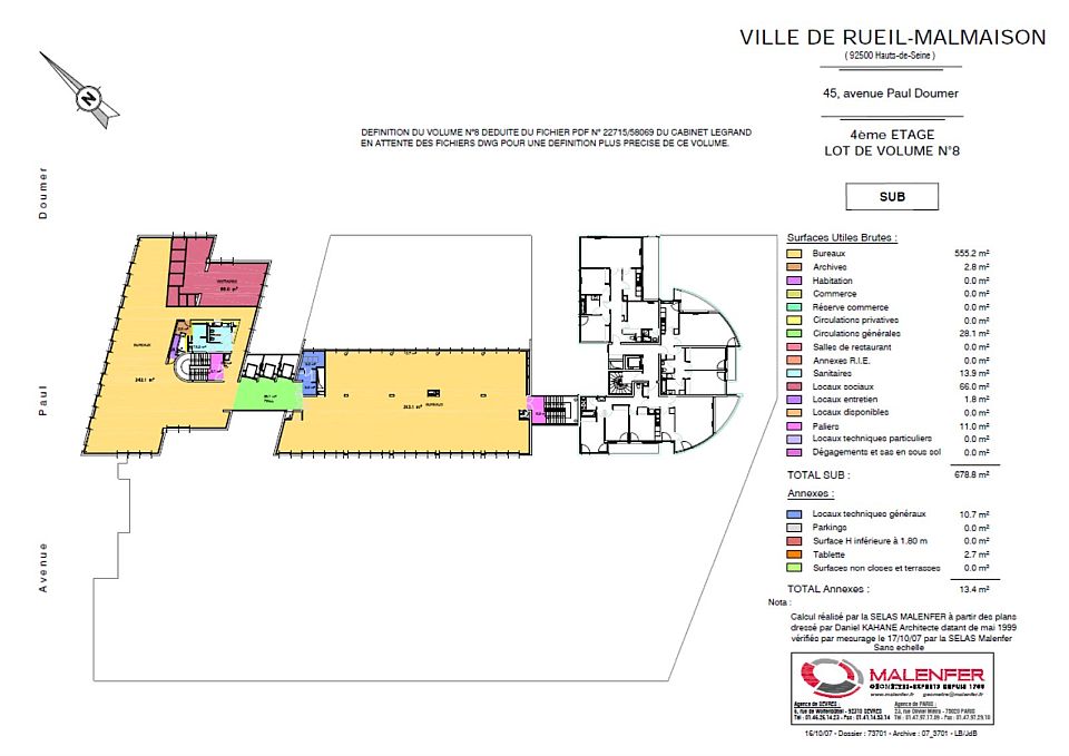 Bureau Location 92500 RUEIL MALMAISON 46-47 AVENUE PAUL DOUMER