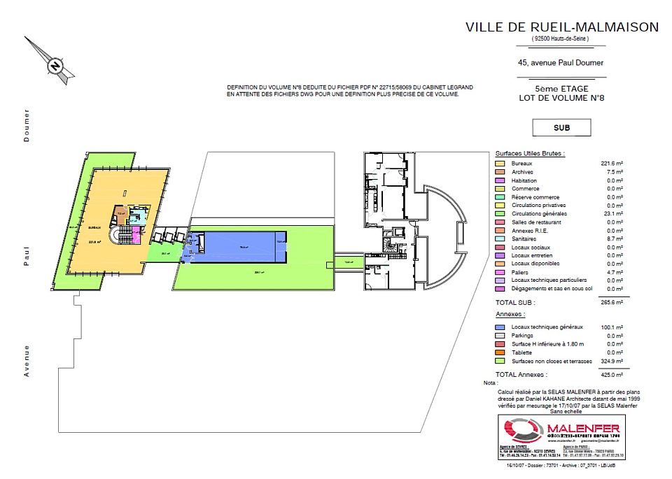 Bureau Location 92500 RUEIL MALMAISON 46-47 AVENUE PAUL DOUMER