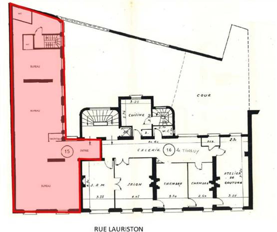 Bureau Location 75116 PARIS 6 RUE LAURISTON