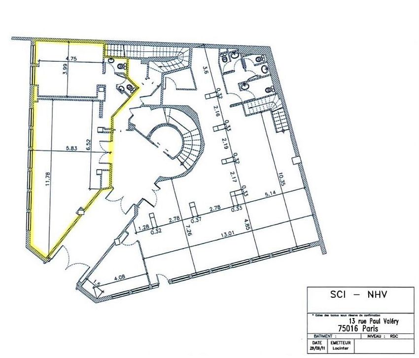 Bureau Location 75116 PARIS 13 RUE PAUL VALERY