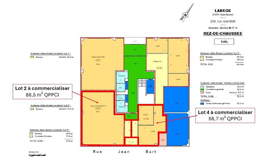 Bureau Location 31670 LABEGE  RUE JEAN BART