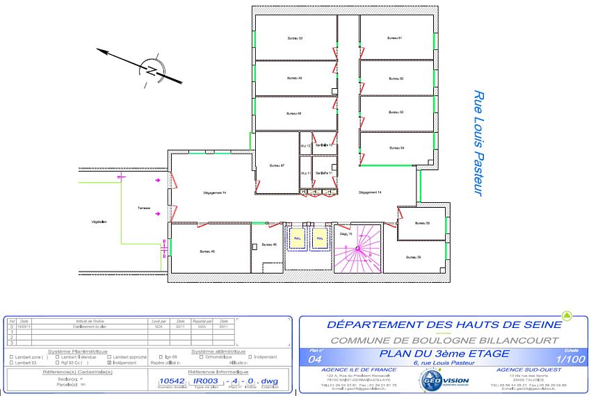 Bureau Location 92100 BOULOGNE BILLANCOURT 6 RUE LOUIS PASTEUR