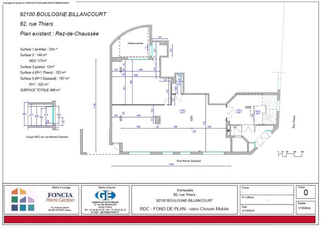 Bureau Location 92100 BOULOGNE BILLANCOURT 82-82BIS RUE THIERS