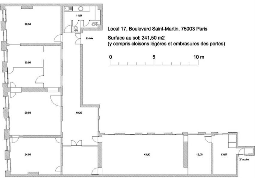 Bureau Location 75003 PARIS 17 BOULEVARD SAINT MARTIN