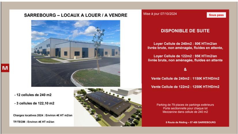 Local d'activités Location 57400 SARREBOURG