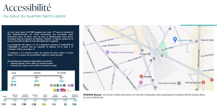 Bureau Location 75008 PARIS 36 RUE DE LIEGE